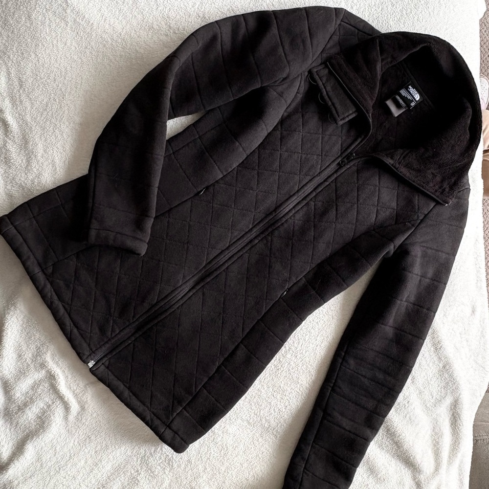 The North Face Caroluna Quilted Jacket Fleece Lined Coat XS - Picture 3 of 7